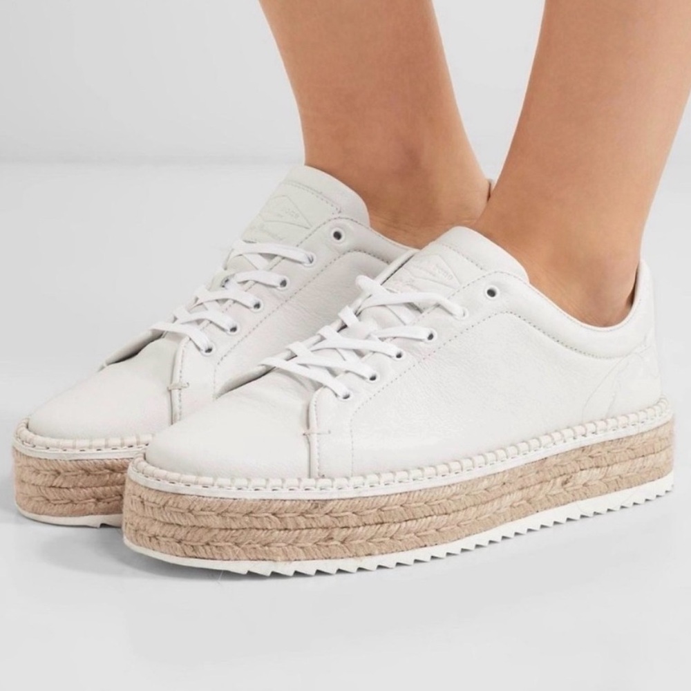 Rag & Bone White Leather Platform Espadrille “Kent” Sneaker Size 37 (6.5)